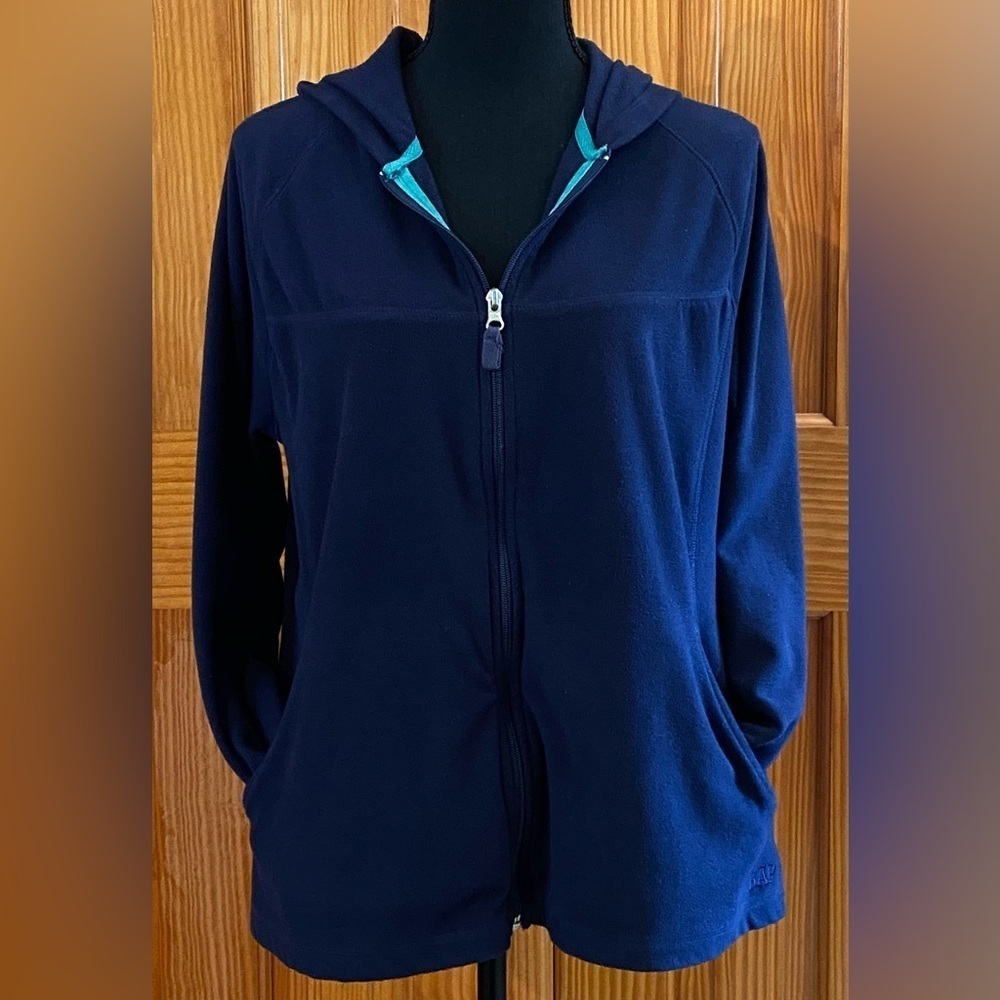 Women's Gap Jacket Hoodie Full Zip Pockets Navy Blue Size Large